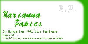 marianna papics business card